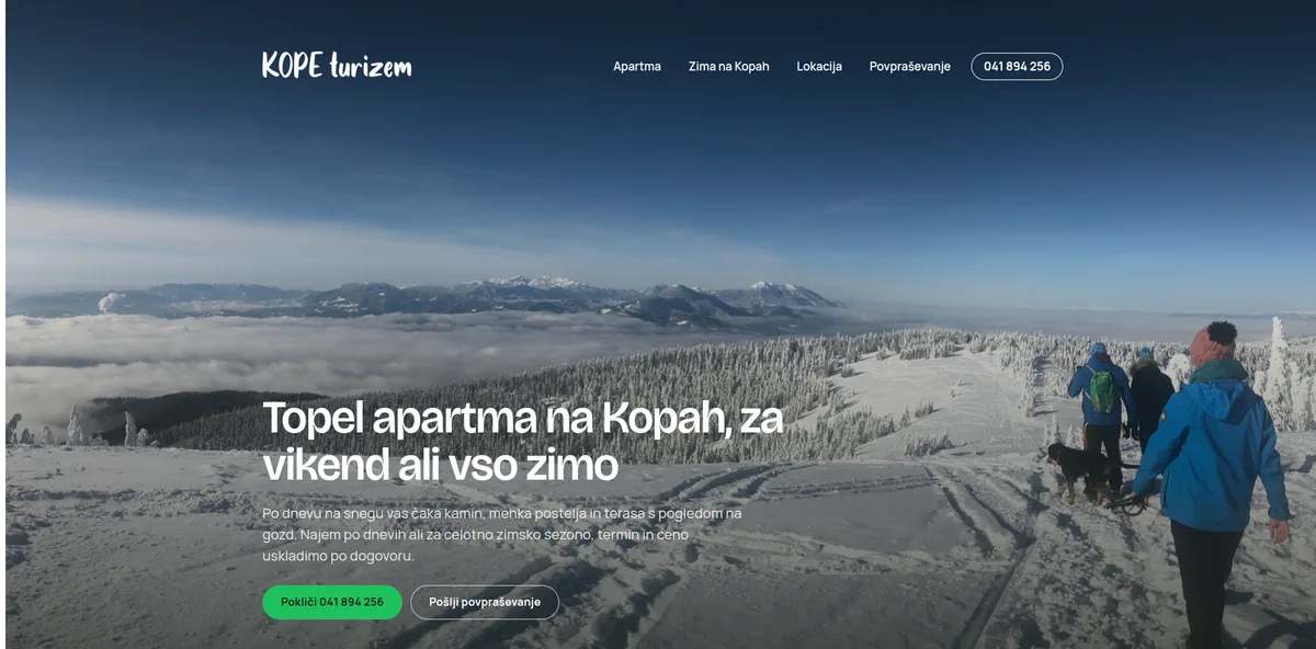 Naslovnica spletne strani kope-turizem.si